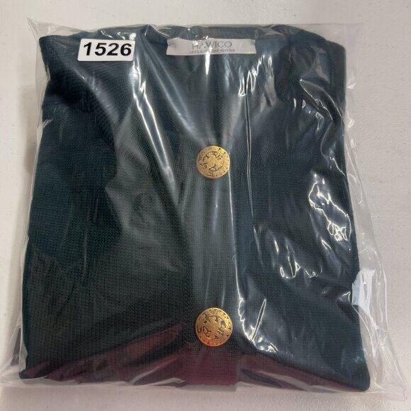 HAWICO 100% Extra fine Merino Wool Green Cardigan Sweater Women's Size S - Picture 12 of 12